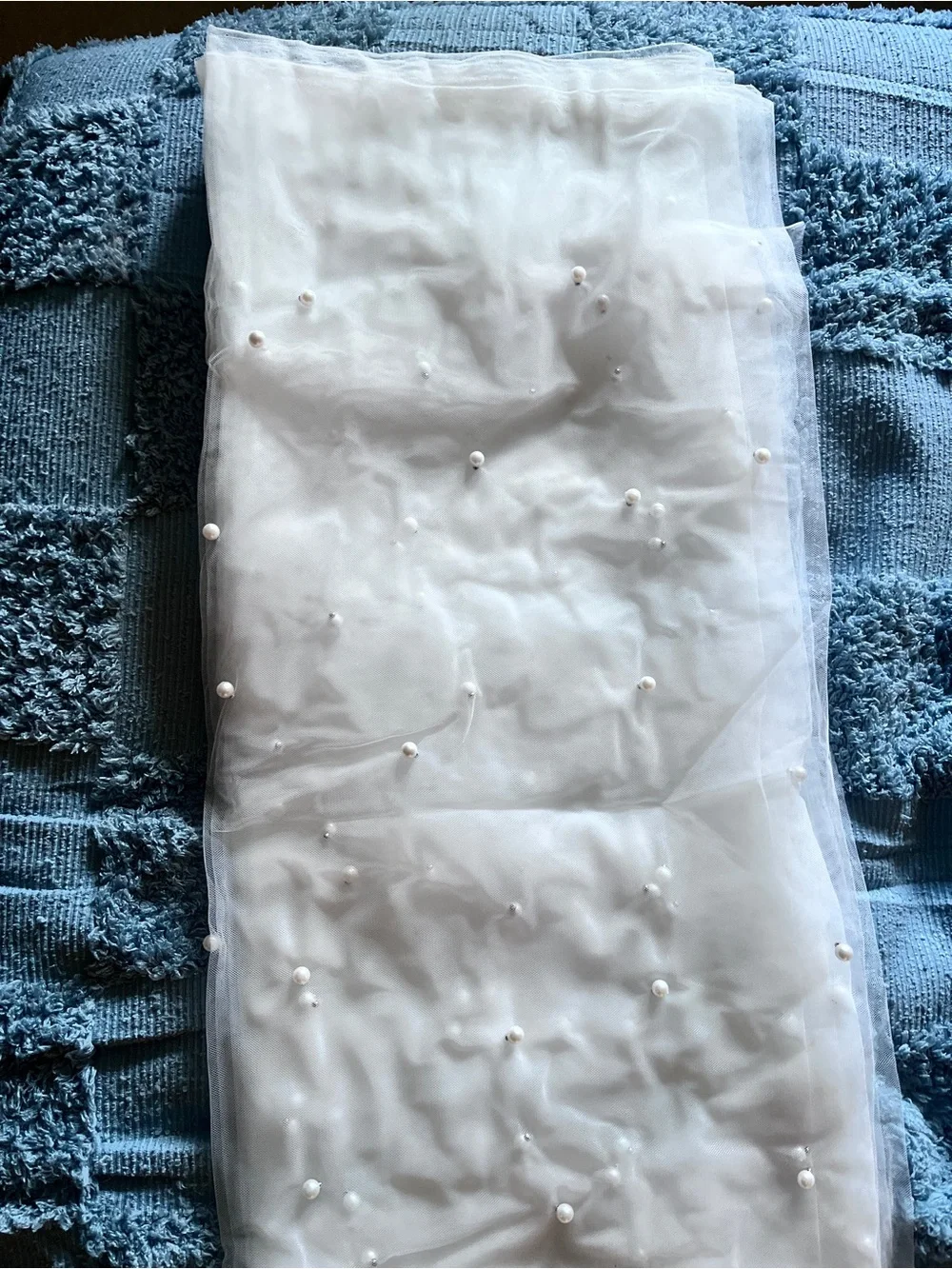 Sheer Pearl Dot Table Overlay or Table Runner- White